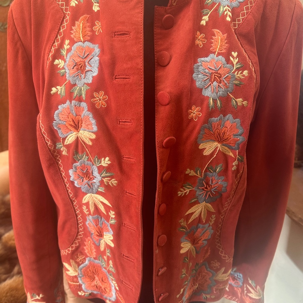 Double D ranch suede embroidered